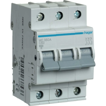 Автоматический выключатель HAGER 3P 6kA C-50A 3M